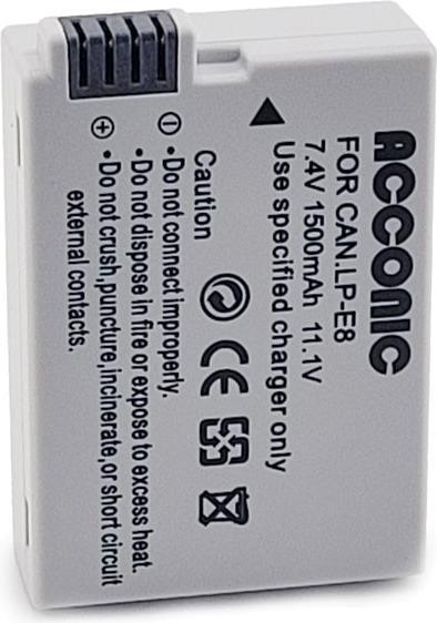 Immagine prodotto Acconic Batteria f. Canon EOS 550D 600D 650D 700D LPE8 LP-E8 LP-E8+ (Batteria della fotocamera)