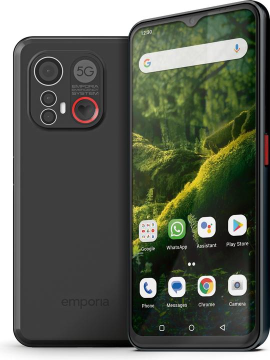Emporia ME6 (5G) with Panic Button (128 GB, Black, 6.58", Single SIM, 50 Mpx, 5G)