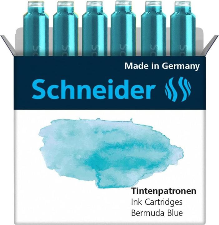 Actual product image Schneider Ink cartridge Callissima 6 pieces, Bermuda Blue (ink cartridges, Blue)