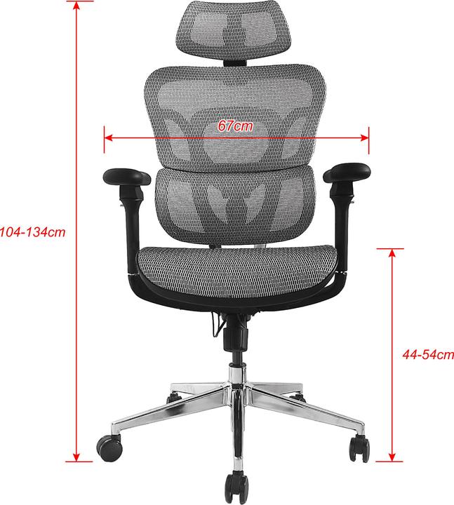 Image du produit equip Chaise de bureau ergonomique avec appuie-tête et accoudoirs gr