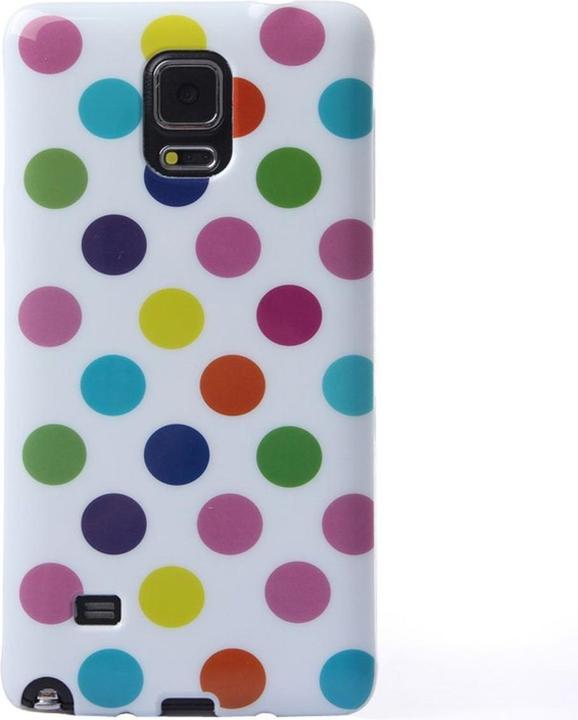 Produktbild König Design Schutzhülle für Handy Samsung Galaxy Note 4 SM N910F Weiss / Bunt gepunktet (Samsung Galaxy Note 4)