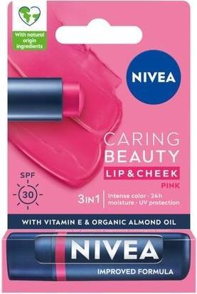 Actual product image NIVEA Caring Beauty 3 In 1 Caring Lip Balm Pink - 48g