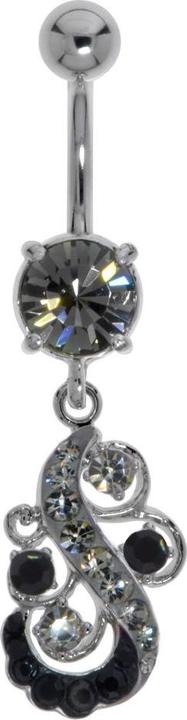Bijouteria Bauchpiercing (Chirurgenstahl 316L, Kristall, Messing rhodiniert, Zirkonia)