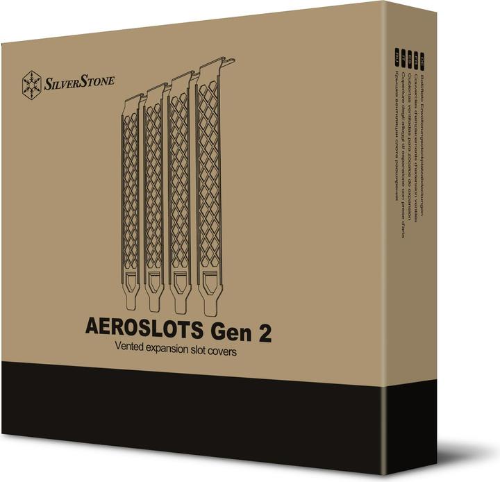 Actual product image Silverstone SST-Aeroslots-2B - PCI slot covers, 4 pieces - black