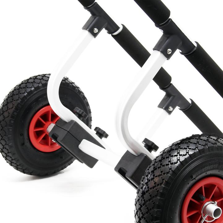 Image du produit Wiltec Chariot de transport Alu 90kg pour Kayak Canoë avec Pneumatiques Ø26cm & Largeur réglable Sécuri