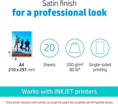 Produktbild HP CR673A Fotopapier Halbglänzend (300 g/m², A4, 20 x)