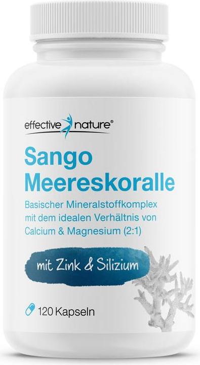 Effective Nature Sango Koralle mit Zink und Silizium (120 Stück, Kapseln, 120 g)