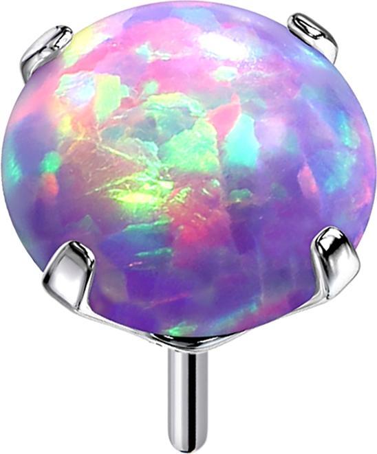 Image du produit Star Piercing Threadless argent avec opale violette sertie (sans laiton, Titane G23)
