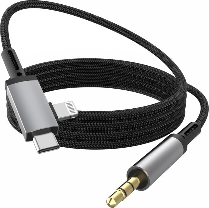 Immagine prodotto PowerGuard Cavo audio AUX da USB-C e Lightning a jack da 3,5 mm