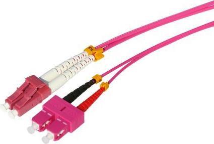 Tecline LWL Patchkabel HD, 50/125 µm, Multimode, OM4-Faser, LC Duplex Stecker / SC Duplex Stecker, e (S/UTP, CAT7)