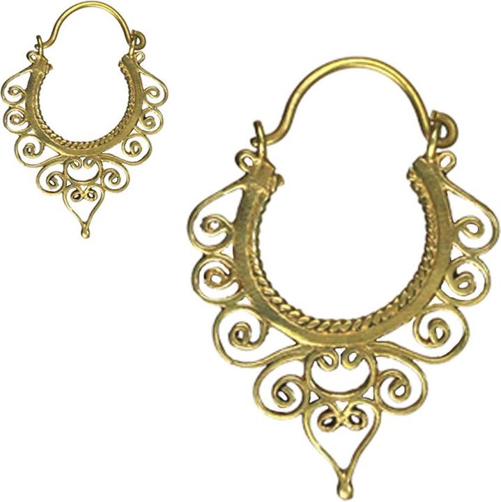 Star Piercing Ohrring vergoldet Herz in Wellen (Messing)