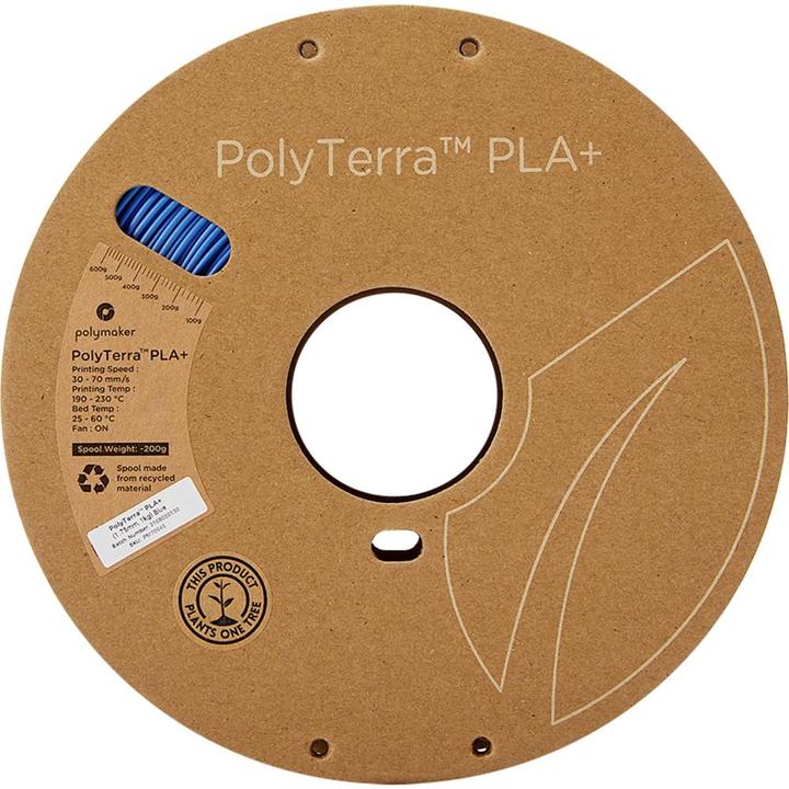 Image du produit Polymaker Bobine de carton Polyterra Pla Plus, Bleu, 1 kg, 1.75mm (PLA+ LECTURE, 1.75 mm, 1000 g, Bleu)