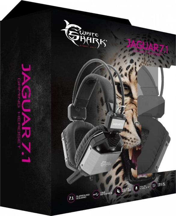 Produktbild White Shark Headset GH-1646 Jaguar-7.1 Schwarz/Silber (Kabelgebunden)