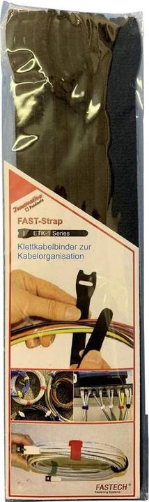 Actual product image Fastech ETK-1-2 Strap, black, 13x200mm (Plastic cable ties, 200 mm, 10 pcs.)