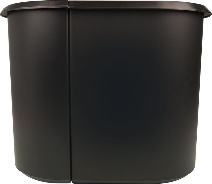 Produktbild Helit H6103995 - Duo-System-Papierkorb, oval/umlaufender Griffrand, schwarz (29 l)
