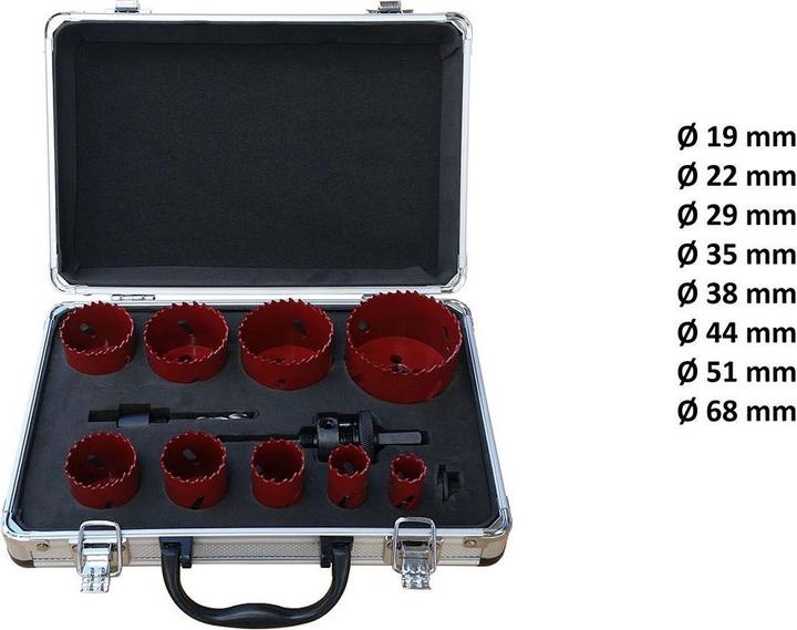 Produktbild Paulimot Bimetall Lochsägen-Profi-Set, 12-teilig (Ø 19 - 68 mm)