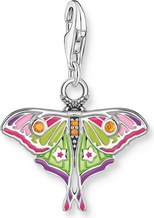 Thomas Sabo Charm-Anhänger bunter Nachtfalter Silber (Emaille, Silber 925)