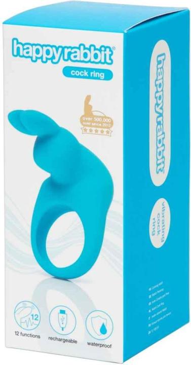 Image du produit Happy Rabbit Anneau Cock Rechargeable Vibrant Lapin Bleu (3 cm)
