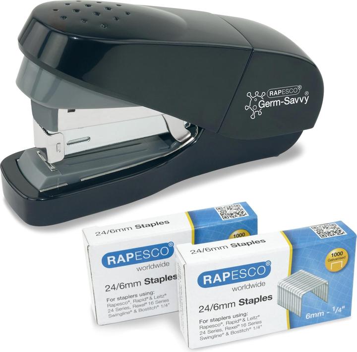 Rapesco Flachheftgerät ECO Less Effort, schwarz Heftleistung: 35 Blatt, Einlegetiefe: 52 mm, für Heft (35 Blätter)