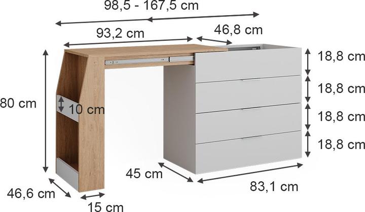 Actual product image Vicco Basteltisch Iva (95.50 cm, 47 cm)