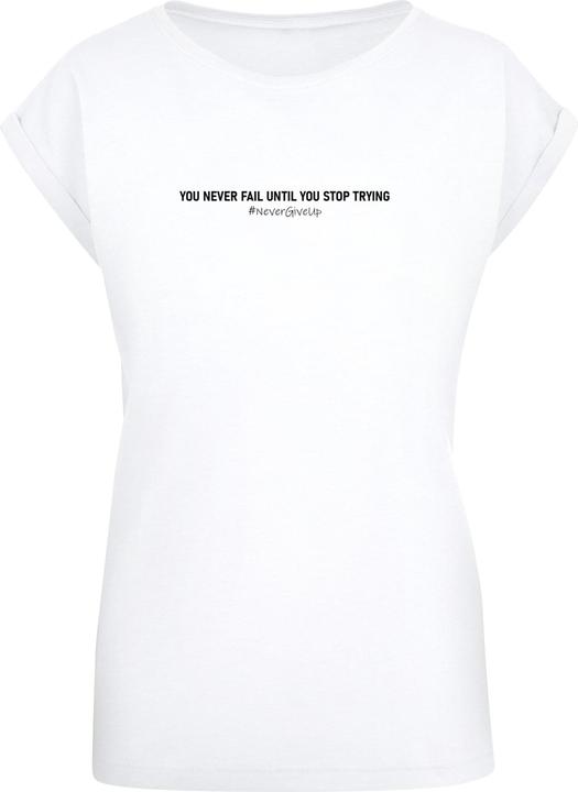 Actual product image Merchcode Ladies Never Give Up Extended Shoulder Tee - 111677 (XS)