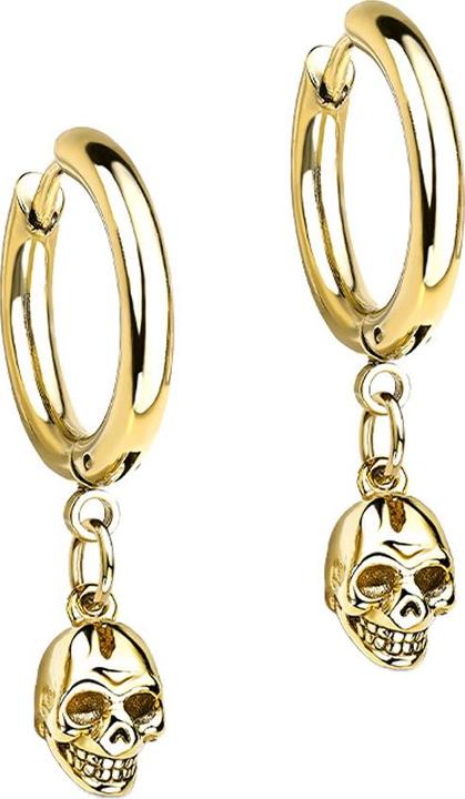 Star Piercing Ohrring vergoldet Anhänger Totenkopf (ohne Messing, Chirurgenstahl 316L)
