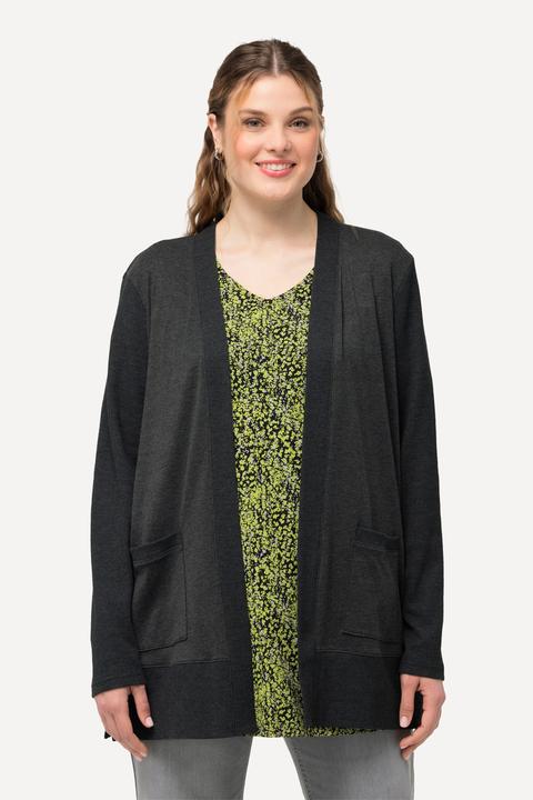 Produktbild Ulla Popken Sweatjacke, Waffelstruktur, offene Form, Langarm (54)