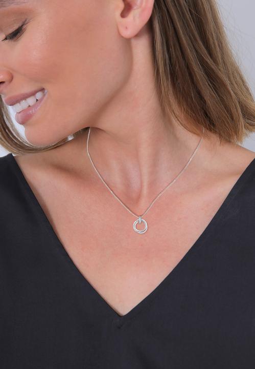 Immagine prodotto Elli DIAMANTI Collana Circle Trio Diamond (0,025 ct.) Argento 925 (Argento 925, Diamante, 45 cm)