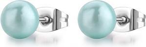 Sagapo S'Agapõ - Charming steel earrings with a light blue Wisdom SWI30 pearl