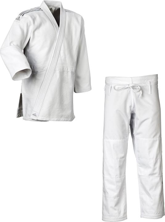 adidas Judo-Anzug "Contest" weiss/silberne Streifen, J650 (170)