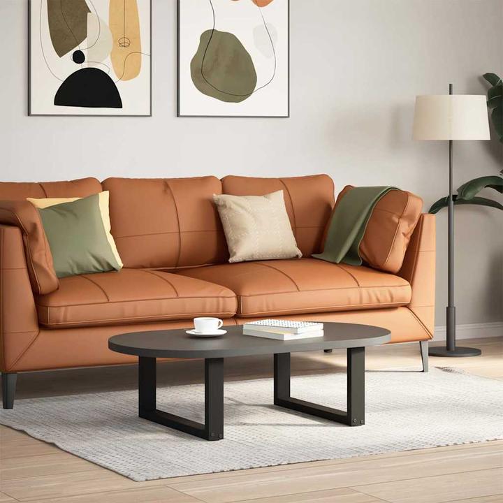 Produktbild VidaXL Couchtischbeine U-Form 2 Stk. Schwarz 70x(72-73) cm Stahl Tischbein