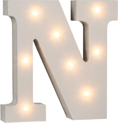 Actual product image Ootb Illuminated wooden letter N, with 8 LEDs, approx. 16 cm