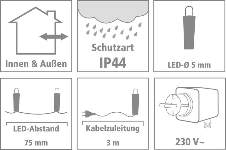 Produktbild LED-Aussenbeleuchtung 40 LED – Warmweiss, 300 cm (6 m)