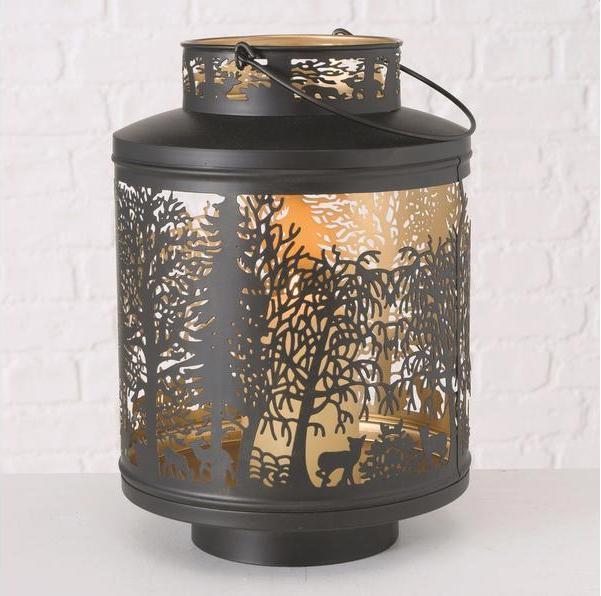 Produktbild Boltze Home Weihnachtswindlicht Premesa 30 cm, Gold/Schwarz (1 x, 31 x 22 x 22 cm)