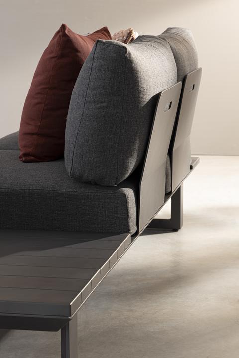 Actual product image Bizzotto Garden corner seating Konnor with cushions anthracite