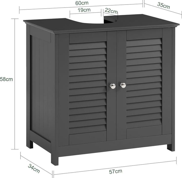 Produktbild SoBuy Waschbeckenunterschrank (60 x 35 x 58 cm)