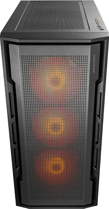 Actual product image Cougar Uniface RGB Black | PC Case | Mid Tower / Mesh Front Panel / ARGB Fans / TG Left Panel / (ATX, SSI CEB, Mini-ITX, mATX)