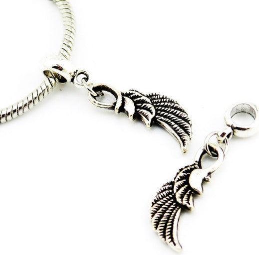Hermex Engel Flügel Charm Anhänger für Armband - Silbrig (edler Kupferlegierung)