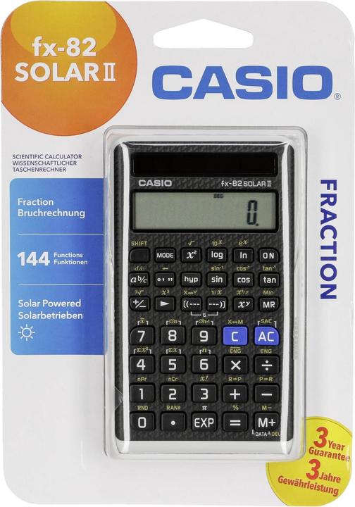 Actual product image Casio FX-82Solar II (Solar cells)