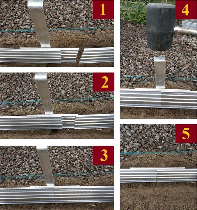 Produktbild Green Split Ultra Starke Alu Rasenkante 10cm x 100cm | Beeteinfassung | Beetumrandung | Beetbegrenzungen (100 cm)