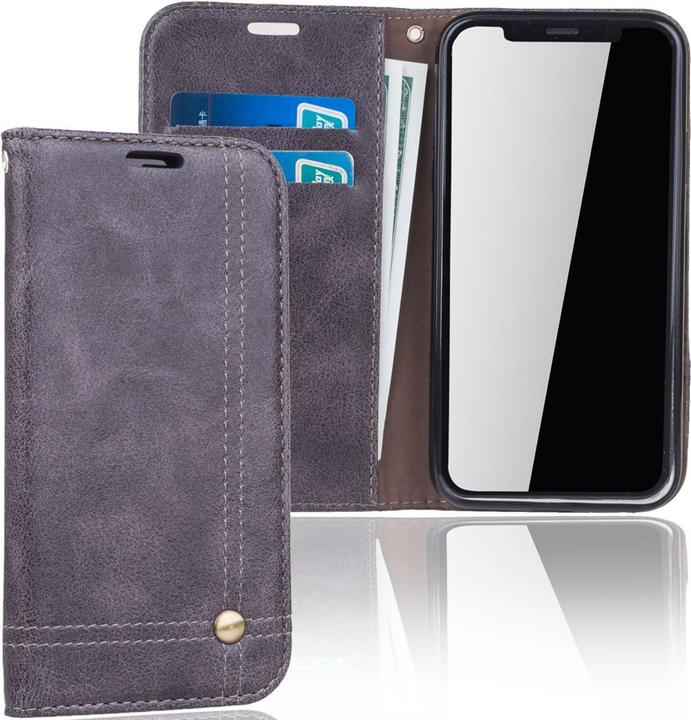 Actual product image König Design Mobile Case Apple iPhone X / 10 Flip Cover Case Protective Cover Wallet Shell Grey (Apple iPhone X)
