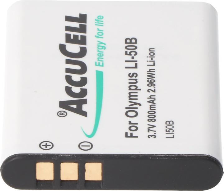 Image du produit AccuCell Batterie compatible avec Olympus LI-50B Type de batterie D-Li92, DB-100, VW-VBX090, Sony NP-150 (Batterie de l'appareil photo)