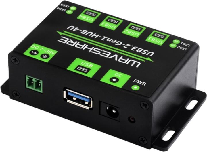 Produktbild WaveShare 4-Ch USB 3.2 Gen1 HUB Industrielle (USB-A, 4 Ports)