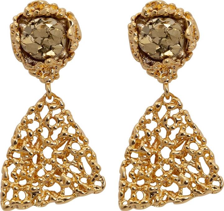 Uzurii Rose Nature Stone Gold Ohrringe (925er Sterlingsilber)
