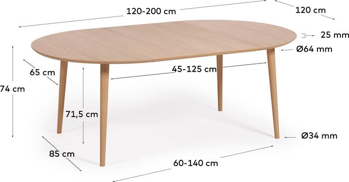 Actual product image Kave Home Oqui (120 x 120 x 74 cm)