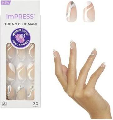KISS No Glue Mani Press On Nails 'On My Mind' White Beige (White-beige)