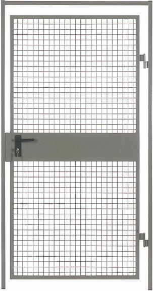 Produktbild TTS Einzeltür Trennwandsystem Vario B1000xH2200 mm RAL 7037 Drahtgitter