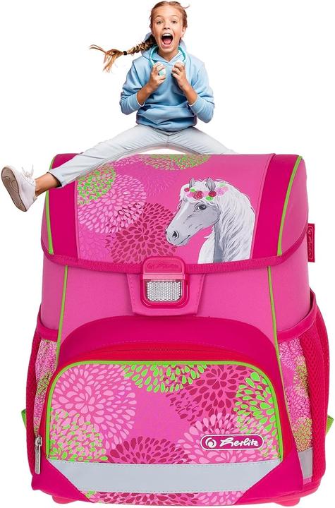 Actual product image Herlitz Loop Plus 5-teiliges Schulranzen-Set mit Regenhülle, Bloomy Horse (16 l)