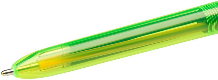 Actual product image Bic Ballpoint pen Fluo 933948 4 Colours Box, 12 pieces (Green, Black, Red, Blue, 12 x)