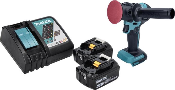 Produktbild Makita DPV 300 RG Akku Schleifer Polierer 18 V 50 / 80 mm Brushless + 2x Akku 6,0 Ah + Ladegerät (Exzenterpolierer)